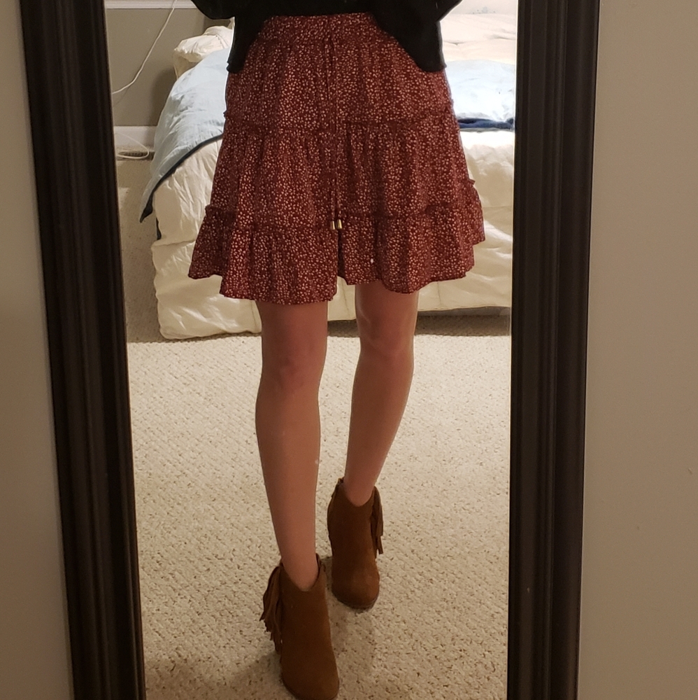 Steve Madden Cognac Fringe Bootie